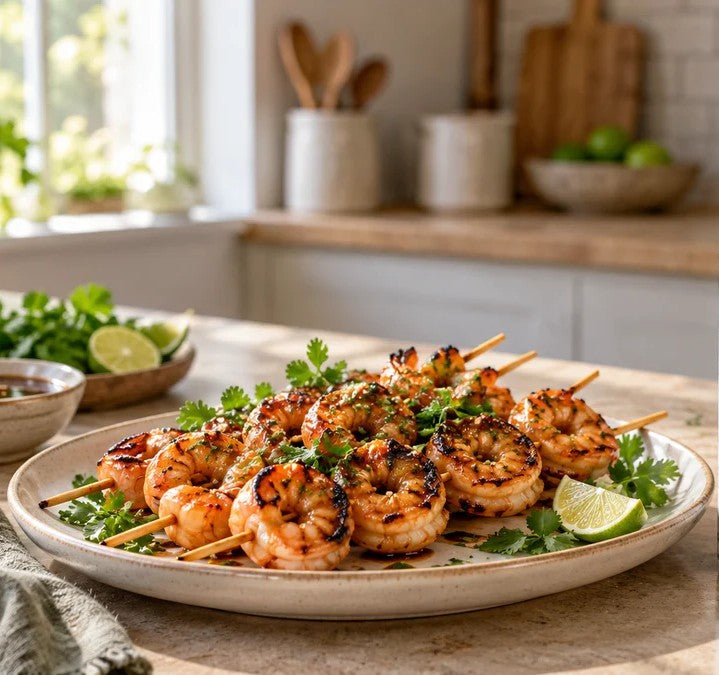 Coconut Teriyaki Shrimp Skewers